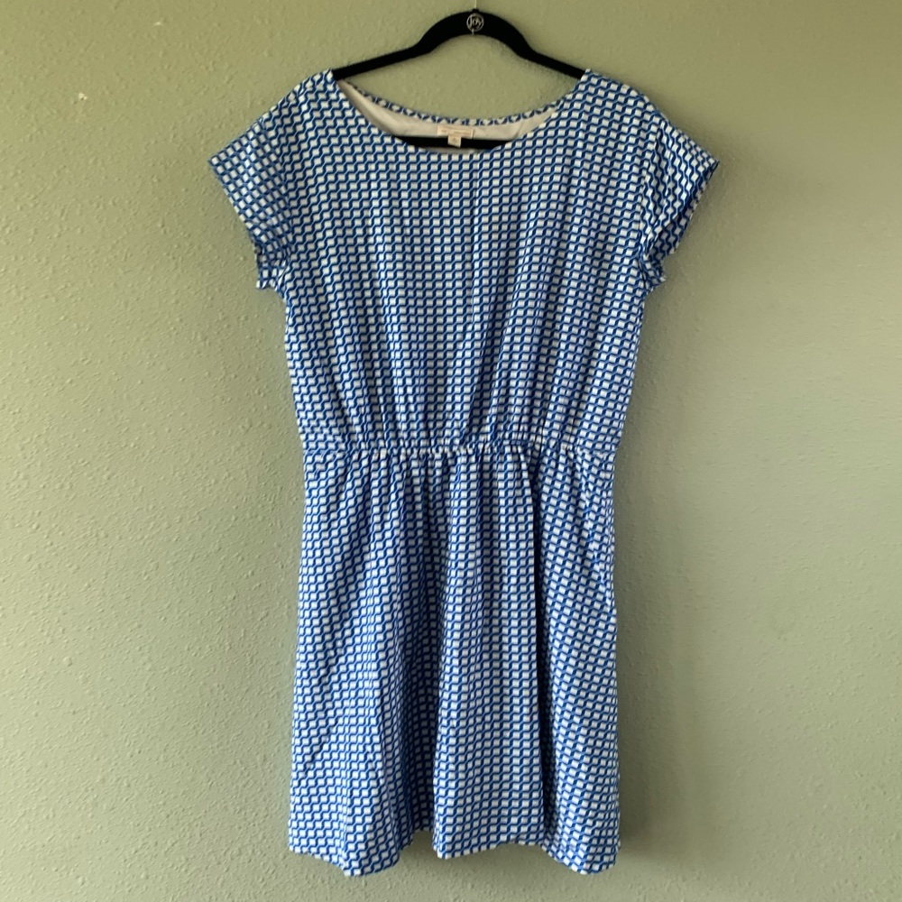 Gap dress M cap sleeve geometric knee length shift